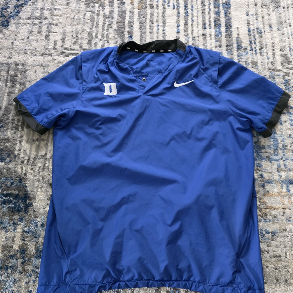 Nike Blue Short Sleeve Team Issued Pull Over Dri-Fit Wind Breaker Shirt